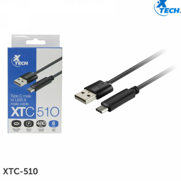 Xtech USB cable USB Type C male to micro USB A 2.0 male 6 f