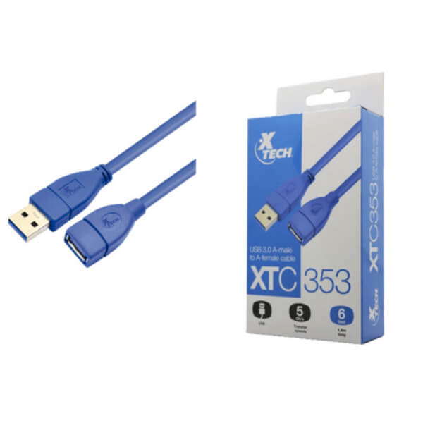 Xtech Cbl USB 3.0 6ft Ext. Am/Af XTC353