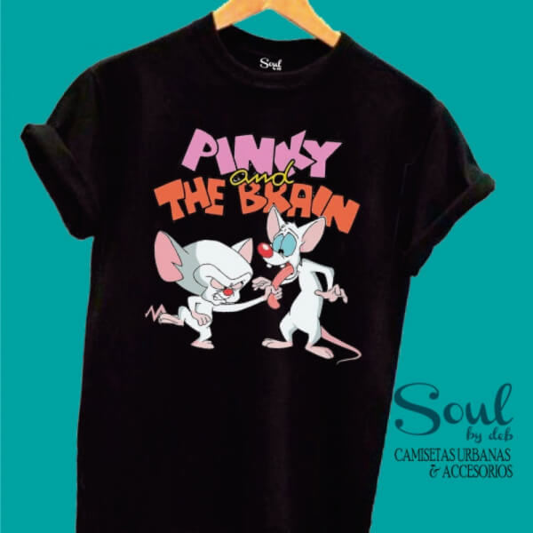 Camiseta negra o de Colores Pinky y Cerebro
