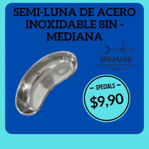 SEMI-LUNA DE ACERO INOXIDABLE 8IN - MEDIANA