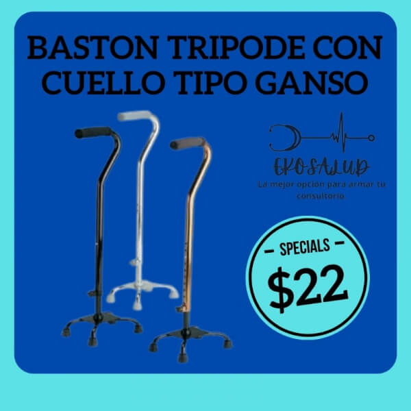 BASTON TRIPODE CON CUELLO TIPO GANSO