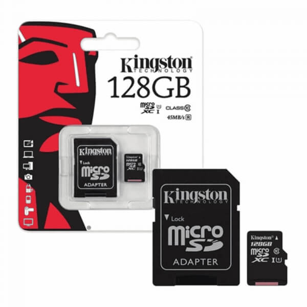 MEMORIA MICRO KINGSTON CANVAS 128GB 110MB/S CON ADAPTADOR