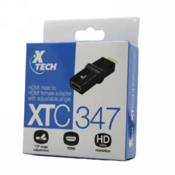 ADAPTADOR XTC347 HDMI FEMALE HDMI MALE 170 DEG PIVOT ADAPTER XTECH