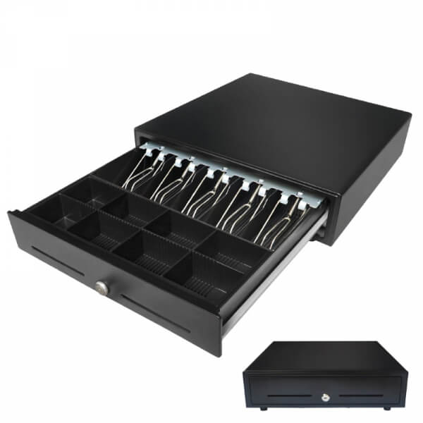 Caja registradora de dinero. Custom America 20x20x6 Value Blk Cash Drawer 5B/8C RJ12