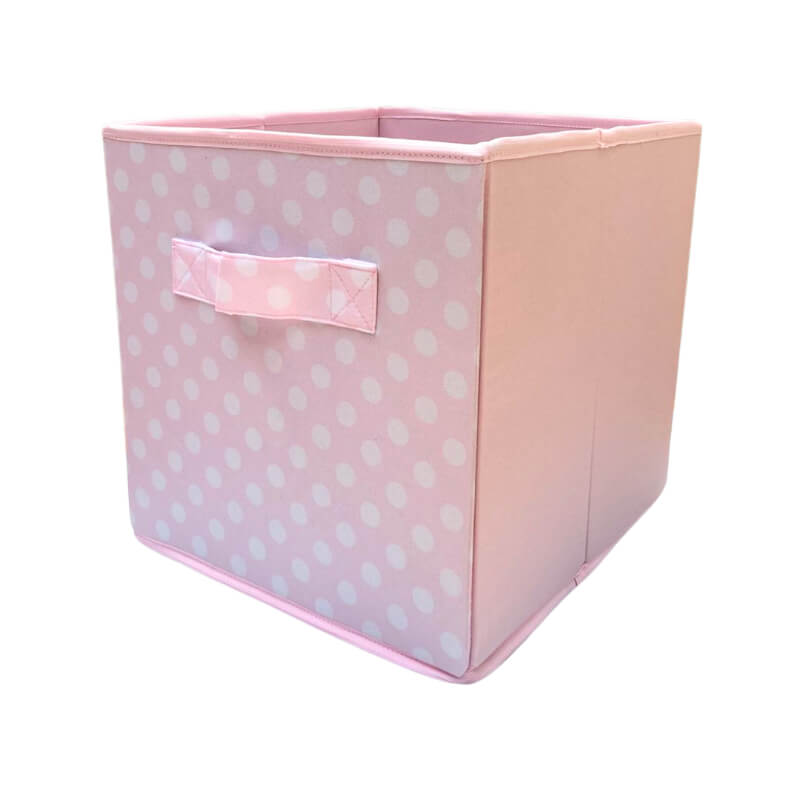 Caja Organizadora Rosado pastel bolas blancas