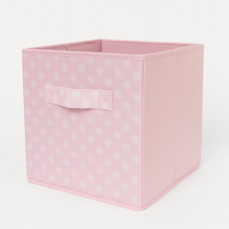 Caja Organizadora Rosado pastel bolas blancas