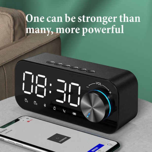 Reloj despertador portátil LED con Bluetooth, Altavoz, Parlante, Bluetooth, Boombox, Altavoces AUX