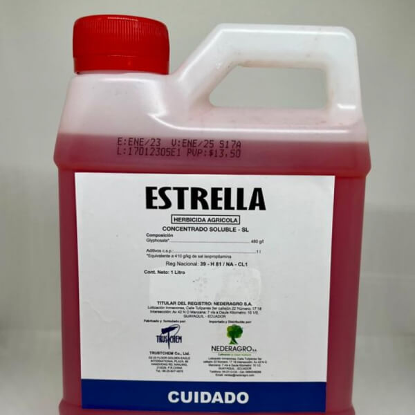 ESTRELLA. Herbicida, glifosato, presentacion litro