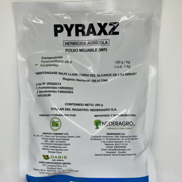 PYRAXZ, herbicida, Pyrazolsulforon ethyl, presentacion 250cc