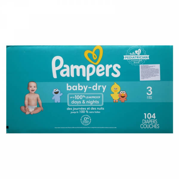 PAÑALES PAMPERS BABY DRY (G) 3 104