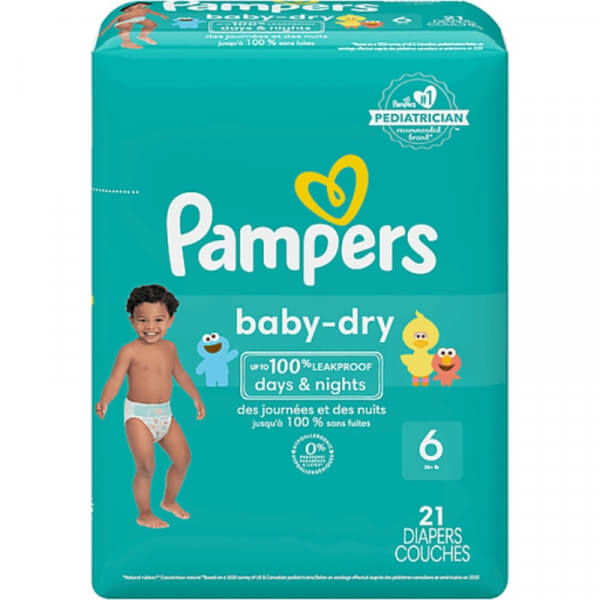 PAÑALES PAMPERS BABY DRY (XXXG) 6 21