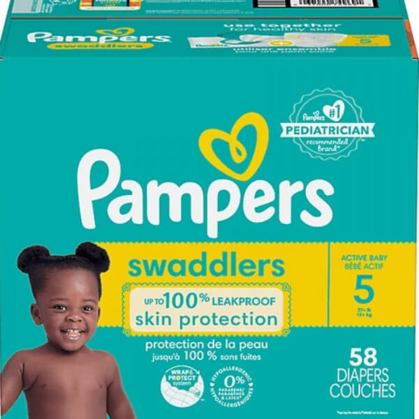 Pampers Swaddlers Active - Pañal para bebé, talla 4, 66 unidades