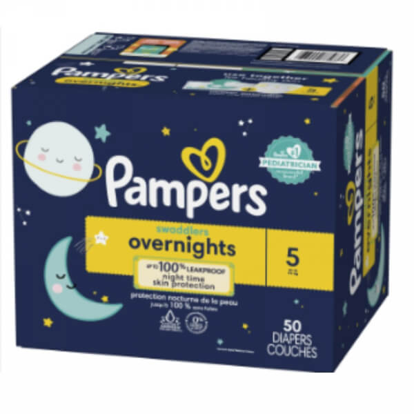 PAÑALES PAMPERS SWADDLERS OVERNIGHTS (XXG) 5 50