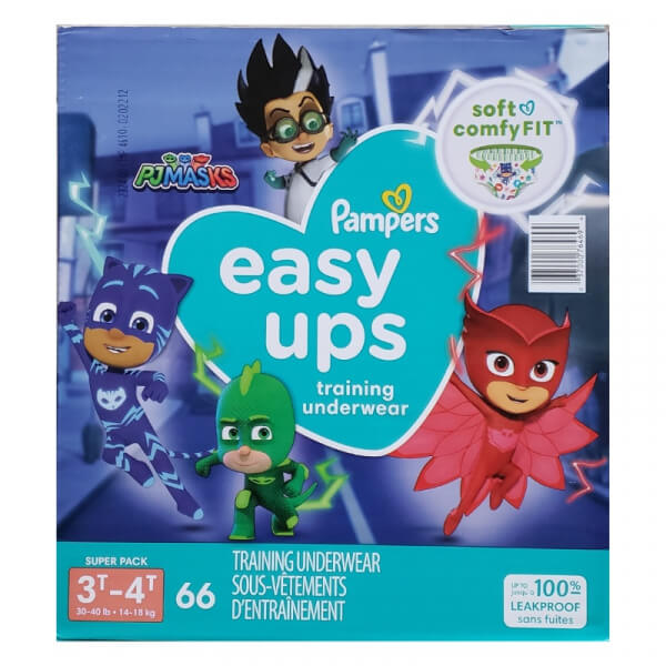 PAÑALES PAMPERS EASY UPS PJ MASKS 3T - 4T (6, XXXG) 66