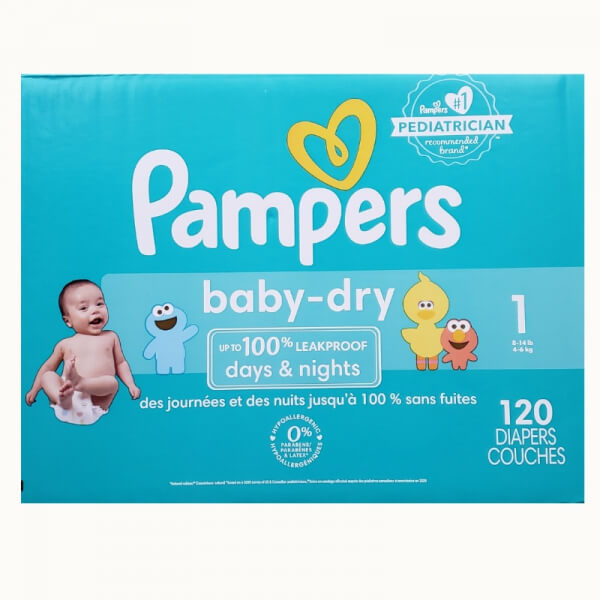 PAÑALES PAMPERS BABY DRY (P) 1 120