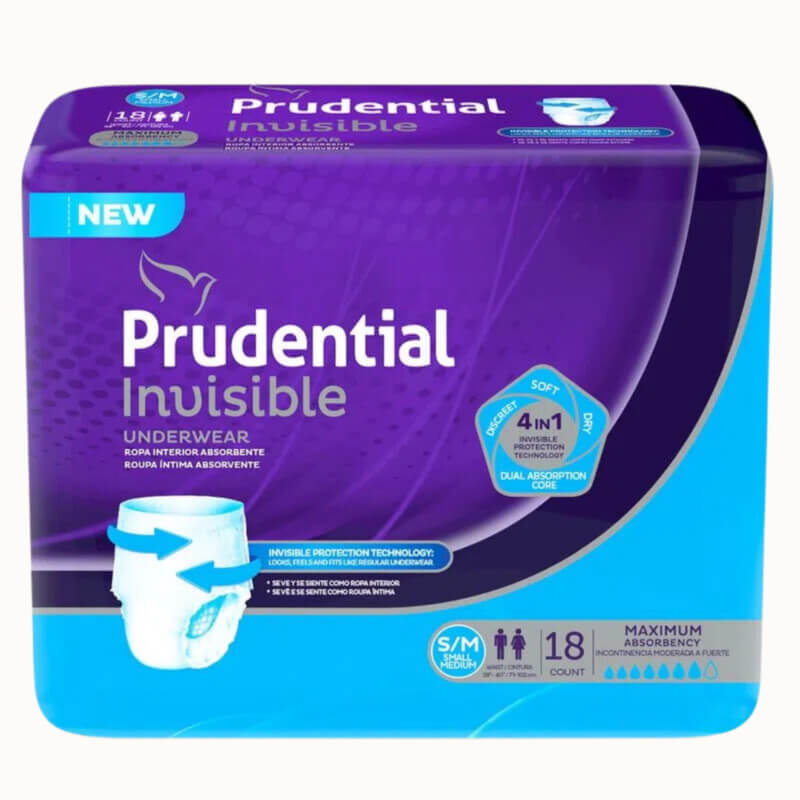 PAÑALES PRUDENTIAL INVISIBLE S/M 18