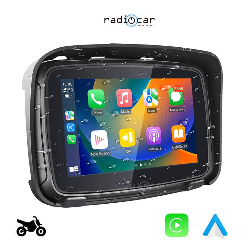 MotoPlay CarPlay y Android Auto portátil desmontable para tu moto