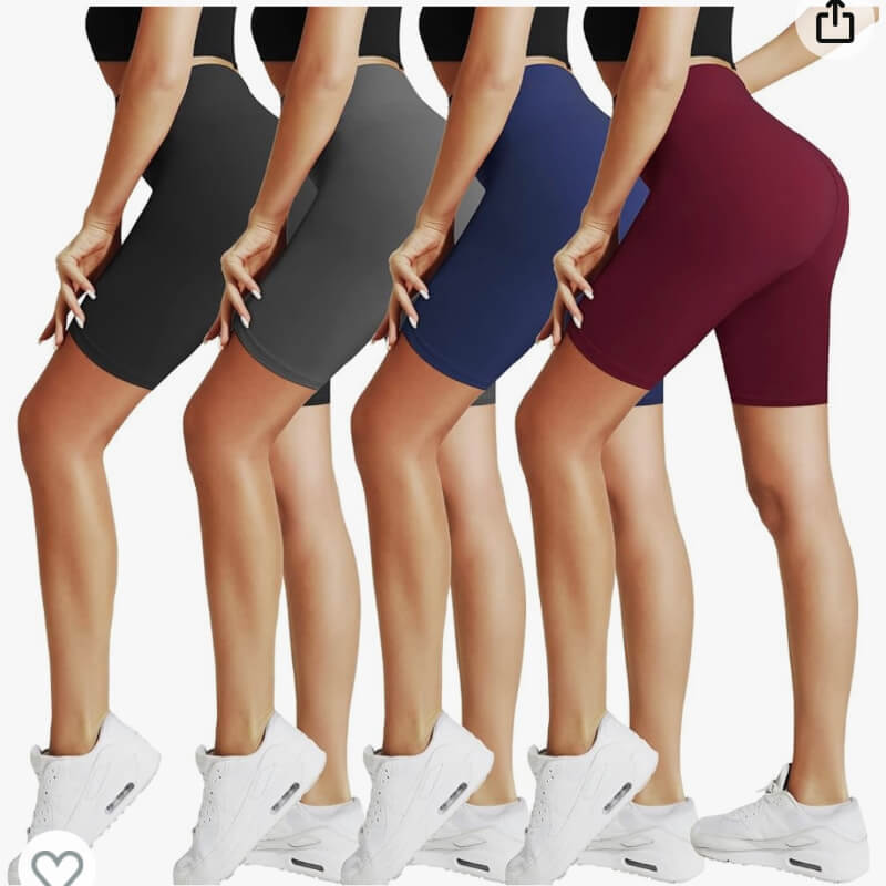Pantalones cortos de ciclista para mujer, 8 pulgadas, para entrenamiento, atlético, gimnasio, deportes, yoga, pantalones cortos de ciclismo de cintura