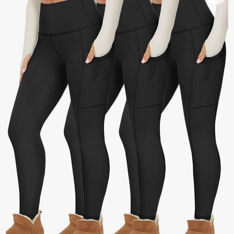 GMA Comercial • Leggings térmicos de cintura alta para mujer con interior  de forro polar, resistentes al agua, con bolsillos, pantalones para  senderismo y correr