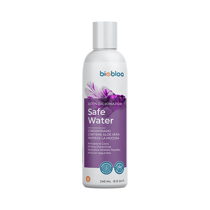 Safe Water 500 mL: Acondicionador para acuarios, elimina cloro, es concentrado, con Aloe Vera que protege la mucosa
