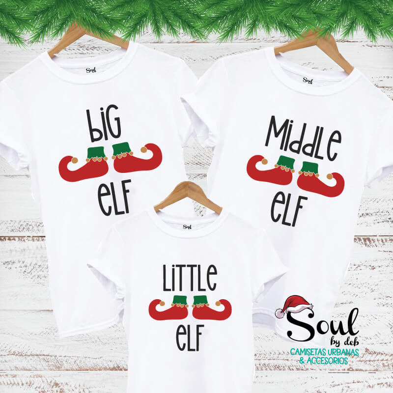 Camiseta Navideña Elf - Para Familias o Amigos