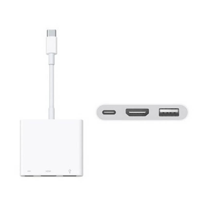 Apple Digital AV Multiport Adapter - Adaptador de vídeo - 24 pin USB-C macho a USB, HDMI, USB-C (solo alimentación) hembra