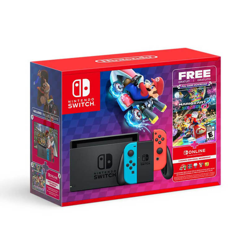 NINTENDO SWITCH CON MARIO KART 8 DELUXE BUNDLE - NEON