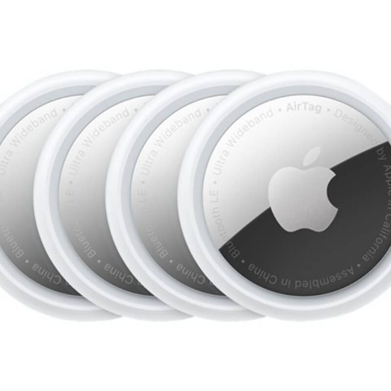 Apple AirTag - Etiqueta Bluetooth antipérdida para teléfono móvil, tableta (paquete de 4) - para iPhone/iPad/iPod