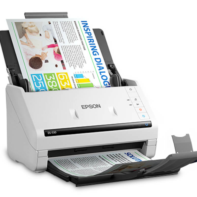 Epson - Escaner a color DS-530 II - Duplex una pasada 35ppm/70ipm - ADF 50pag - 600dpi, Resolución 1,200dpi