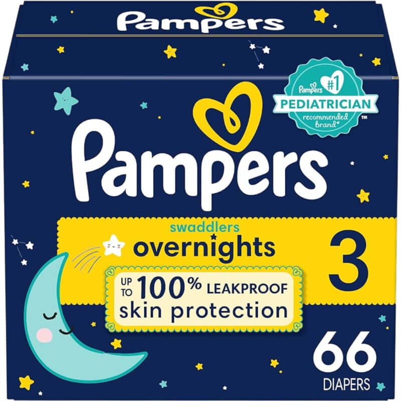 PAÑALES PAMPERS SWADDLERS OVERNIGHTS (G) 3 66