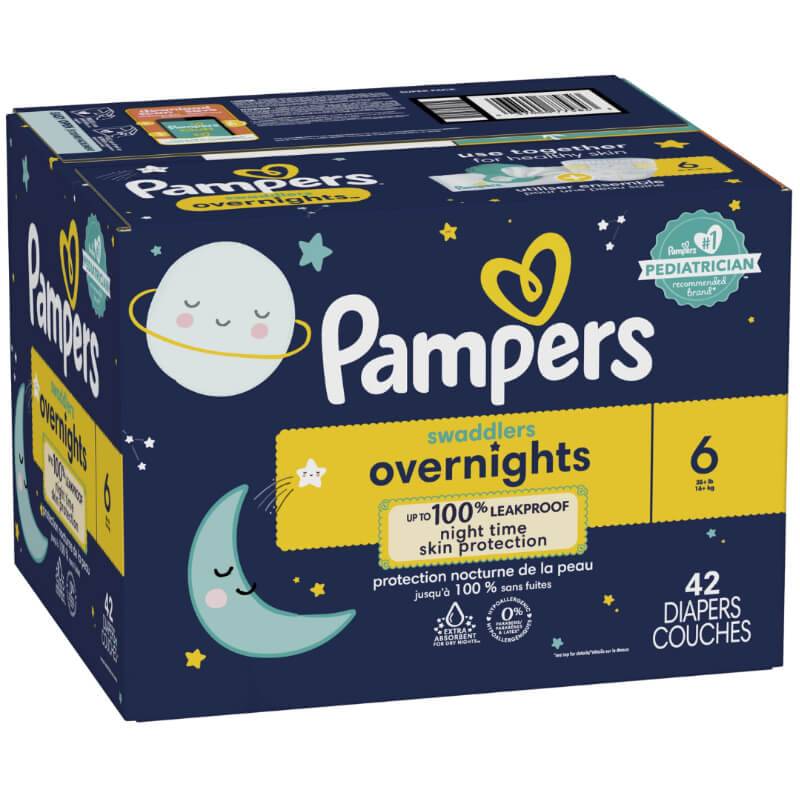 PAÑALES PAMPERS SWADDLERS OVERNIGHTS (XXXG) 6 42