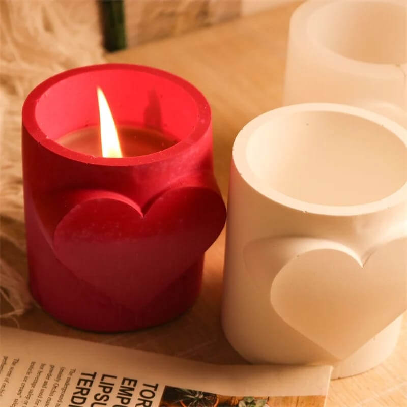 Molde de silicona para MACETA DISEÑO CORAZON para uso en Velas, resina, yeso, cemento.