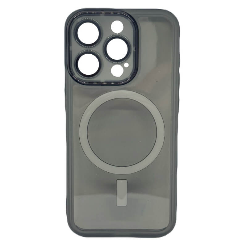 Estuche Magsafe negro transparente para Iphone 15 Pro