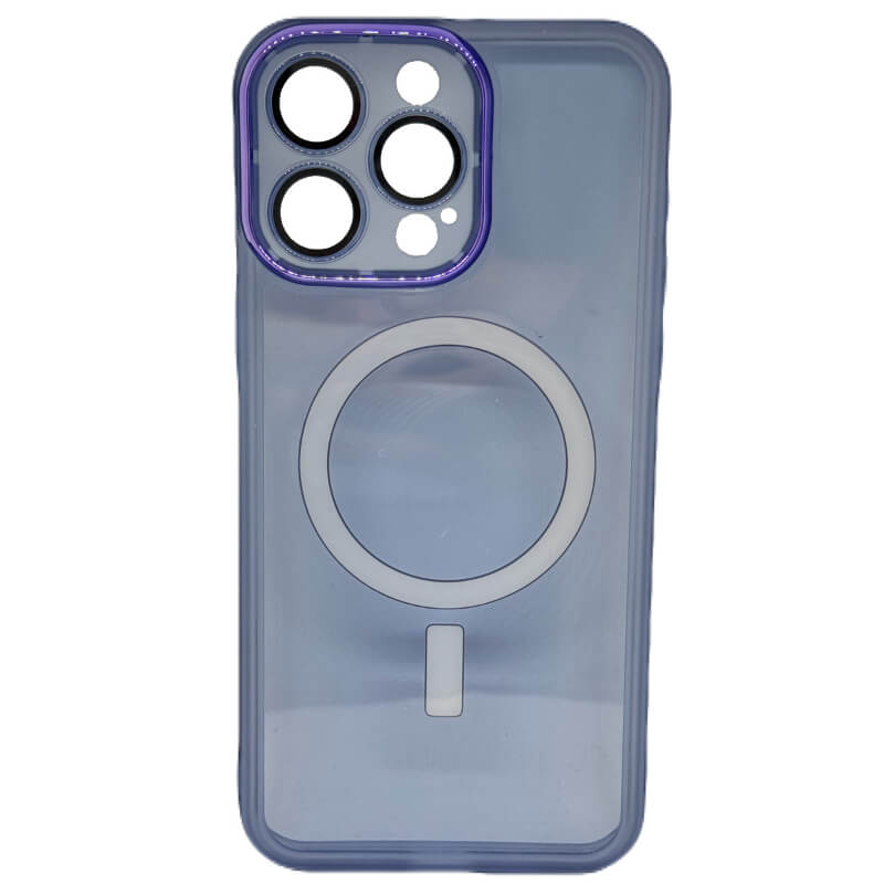 Estuche Magsafe azul transparente para Iphone 15 Pro Max