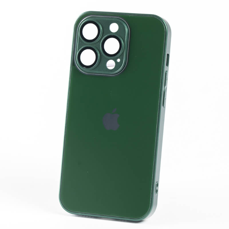 Estuche Glass 9D verde para Iphone 14 Pro