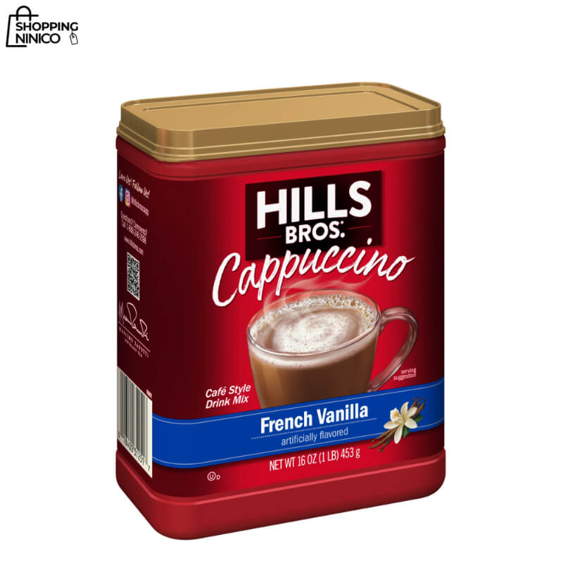 Hills Bros Cappuccino Vainilla francesa, 16 onzas (paquete de 6)