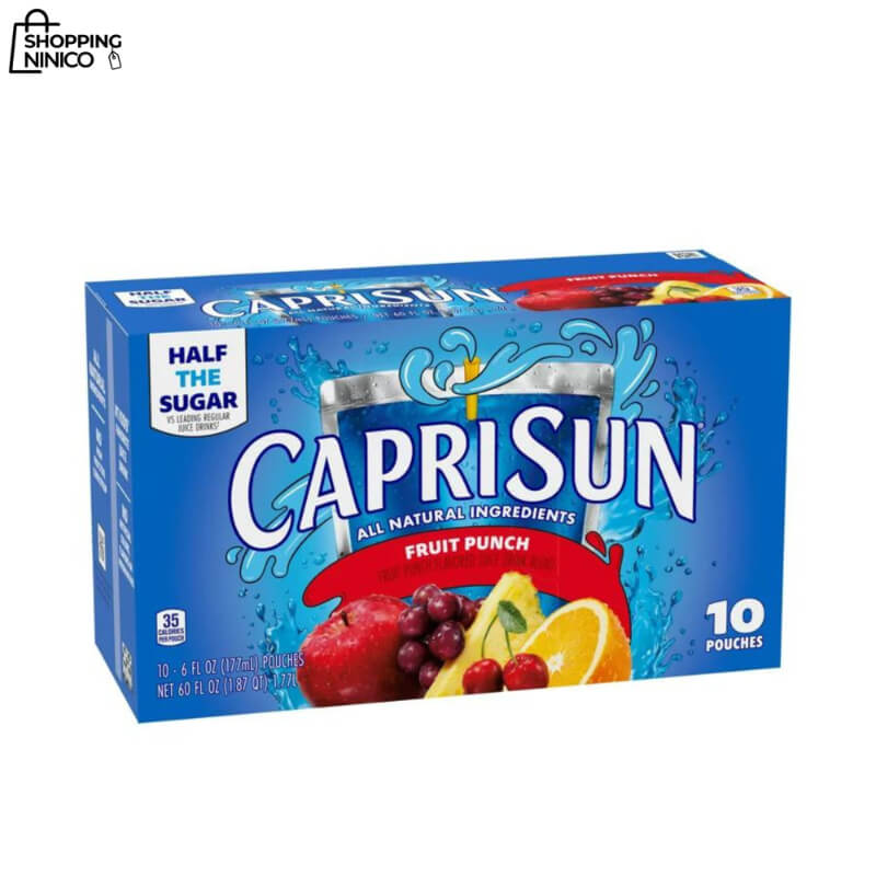 Capri Sun 100% Juice Fruit Punch Mezcla de jugo para niños con sabor natural