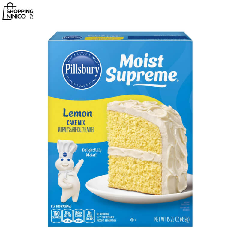 Mezcla para Pastel de Limón Supreme Moist de Pillsbury - 15.25 oz - Sabor Exquisito a Limón con Receta Incluida