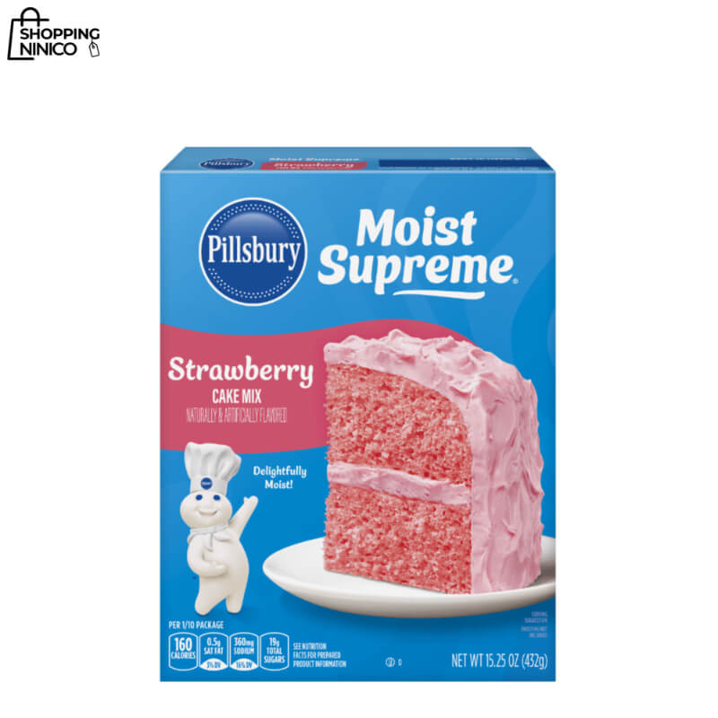 Mezcla para Pastel de Fresa Moist Supreme de Pillsbury - Sabor Natural y Artificial - 15.25 oz
