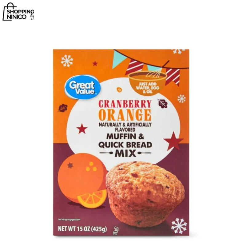 Mezcla para Muffins y Pan Rápido de Naranja y Arándano Great Value - 15 oz - Ideal para Otoño, Receta Incluida