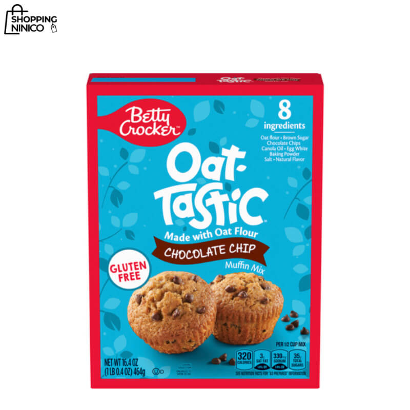 Mezcla para Muffins de Avena y Chispas de Chocolate Oat-Tastic de Betty Crocker - 16.4 oz - Fácil y Rápido
