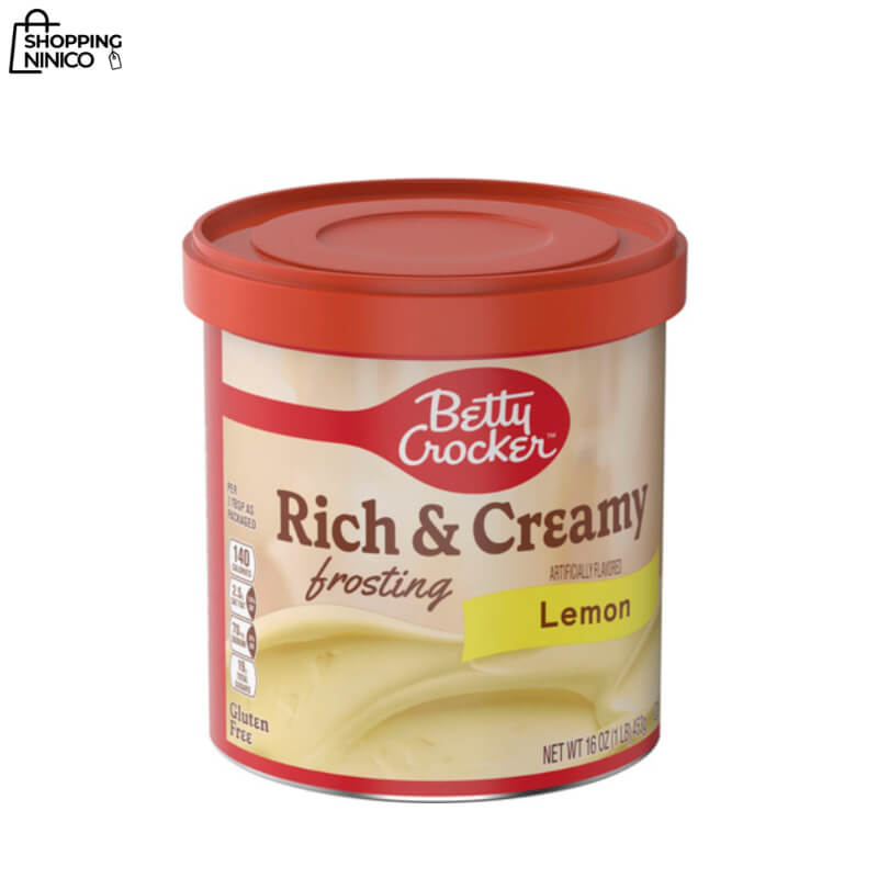 Betty Crocker Frosting de Limón Rico y Cremoso Sin Gluten - 16 oz - Ideal para Pasteles, Cupcakes y Galletas