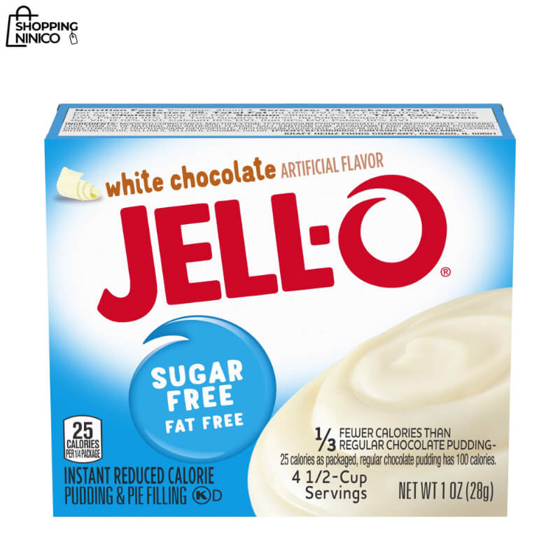 Pudín Instantáneo y Relleno para Pasteles Jell-O de Chocolate Blanco - Sin Azúcar y Bajo en Grasas, 3 oz