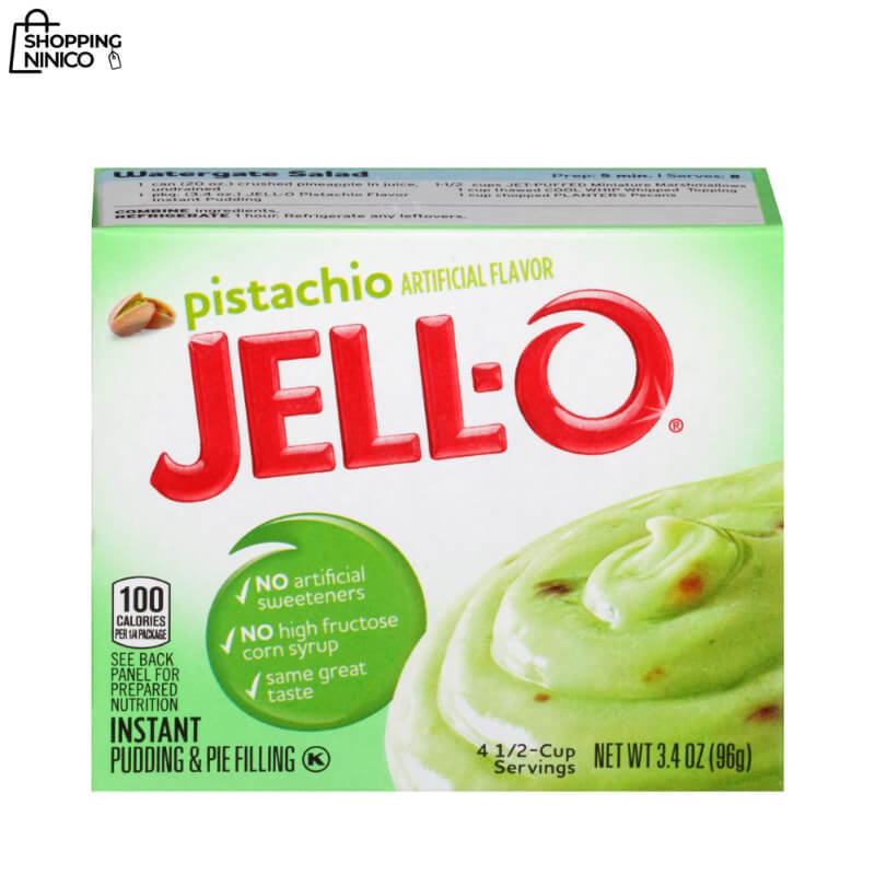 Jell-O Pudín Instantáneo de Pistacho -Caja de 3.4 Onzas - Postre Rápido y Delicioso