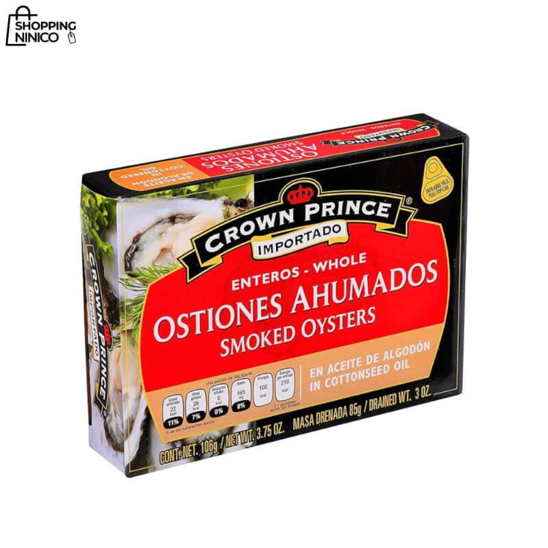 Ostiones Ahumados en Aceite de Oliva Crown Prince 106g - Botana Premium, Alto en Proteínas