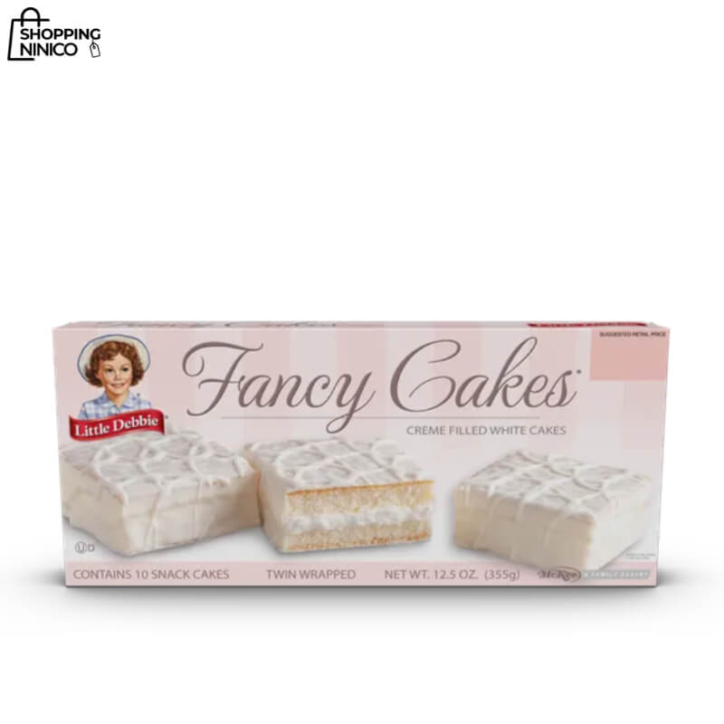 Fancy Cakes de Little Debbie: Pastelitos Blancos de Lujo con Relleno de Crema y Glaseado Decorativo
