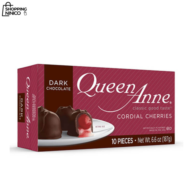 Queen Anne Cordial Cherries en Chocolate Oscuro 6.6 oz - Cerezas Maraschino en Centro Cremoso