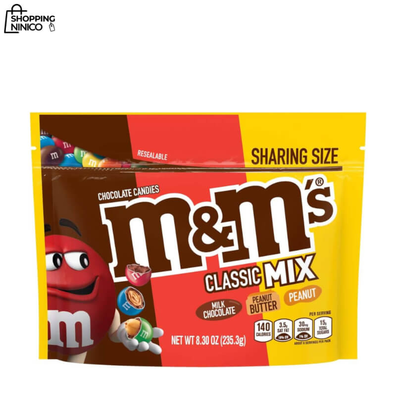 M&M'S Classic Mix - Paquete Compartir 8.3 oz: Chocolate, Crema de Cacahuate y Cacahuate