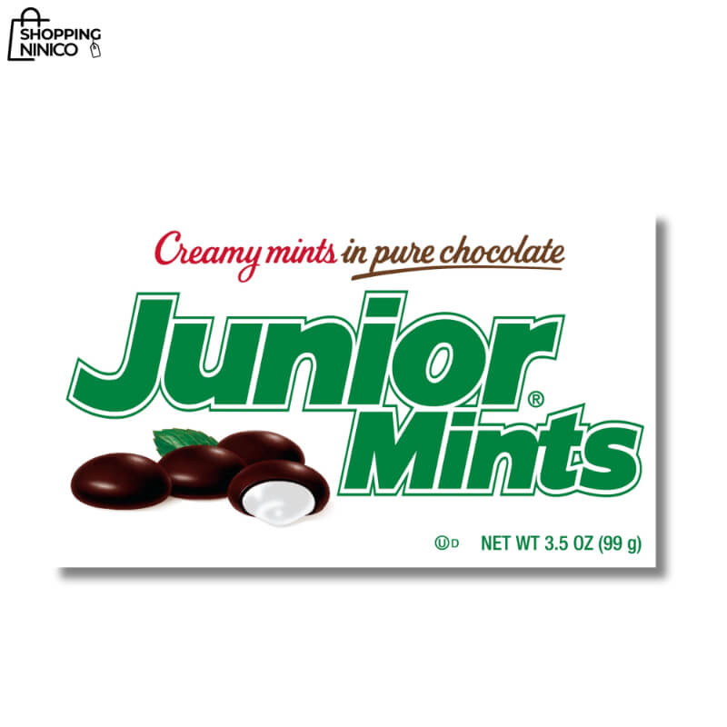 Junior Mints Candy 3.5 oz - Leyenda Americana de Menta y Chocolate Oscuro desde 1949