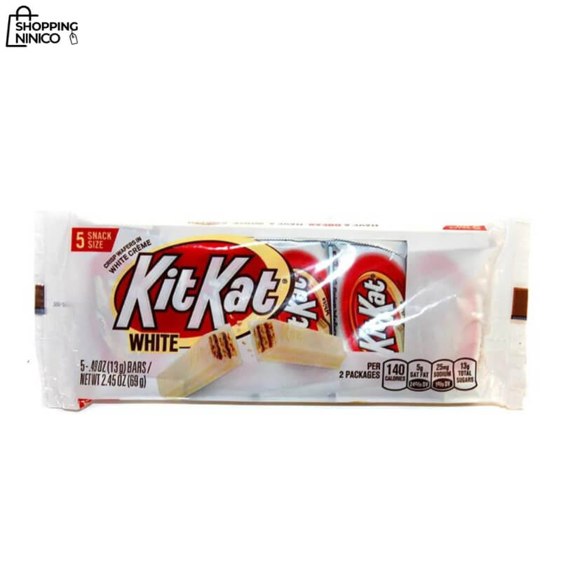 Kit Kat White de Hershey - 5 Barras de Caramelo de Halloween con Obleas Crujientes en Crema Blanca, 2.45 oz